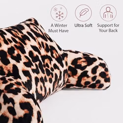OHS Plush Fleece Reading Pillow with Arm Support for Adults, Beige Multicolour, 65 x 40 cm – 3