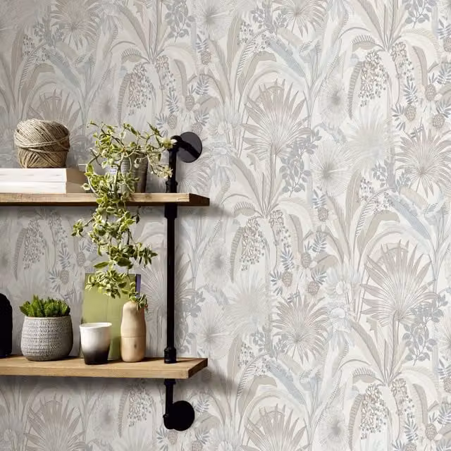 Erismann Modern Botanical Floral Vinyl Wallpaper in Multicolour
