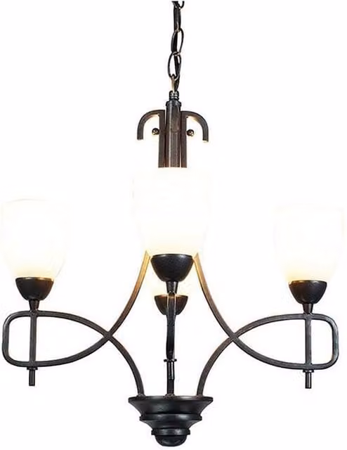 Netlighting San Marino 4 Light Pendant Lamp in Grey with Glass and Metal Details