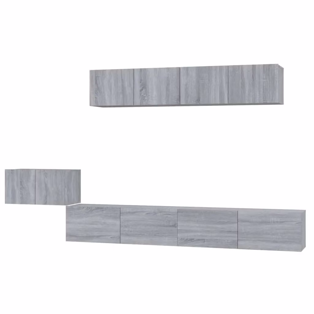 Berkfield Home 5 Piece TV Cabinet Set in Grey Sonoma Engineered Wood – 2