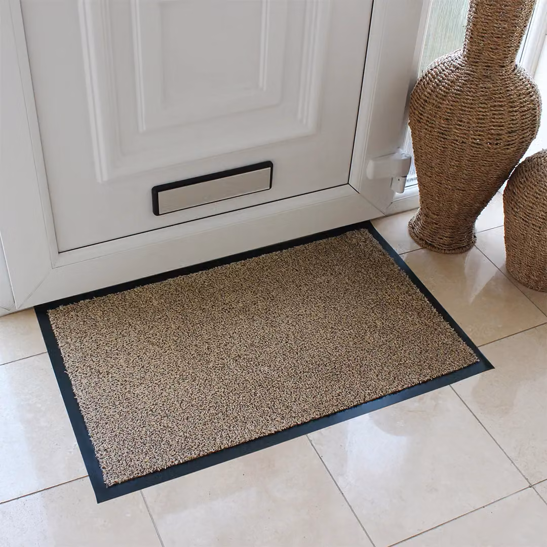 JVL Admiral Microfibre Barrier Doormat, Stone, W: 50 cm, D: 80 cm – 2