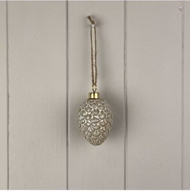 KDMD Gold Glazed Ceramic Hanging Pinecone Decoration