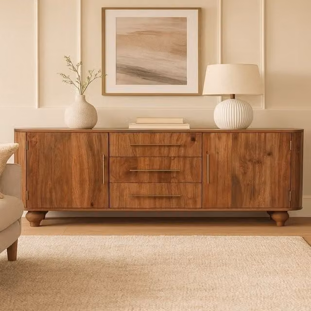 Artisan Furniture Montara Mid-Century Mango Wood Sideboard in Brown