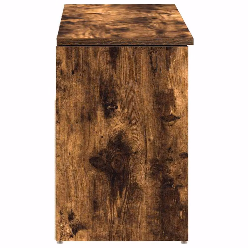 Berkfield Home Smoked Oak Shoe Bench in Brown, W/D/H: 102 x 30.5 x 45 cm – 4