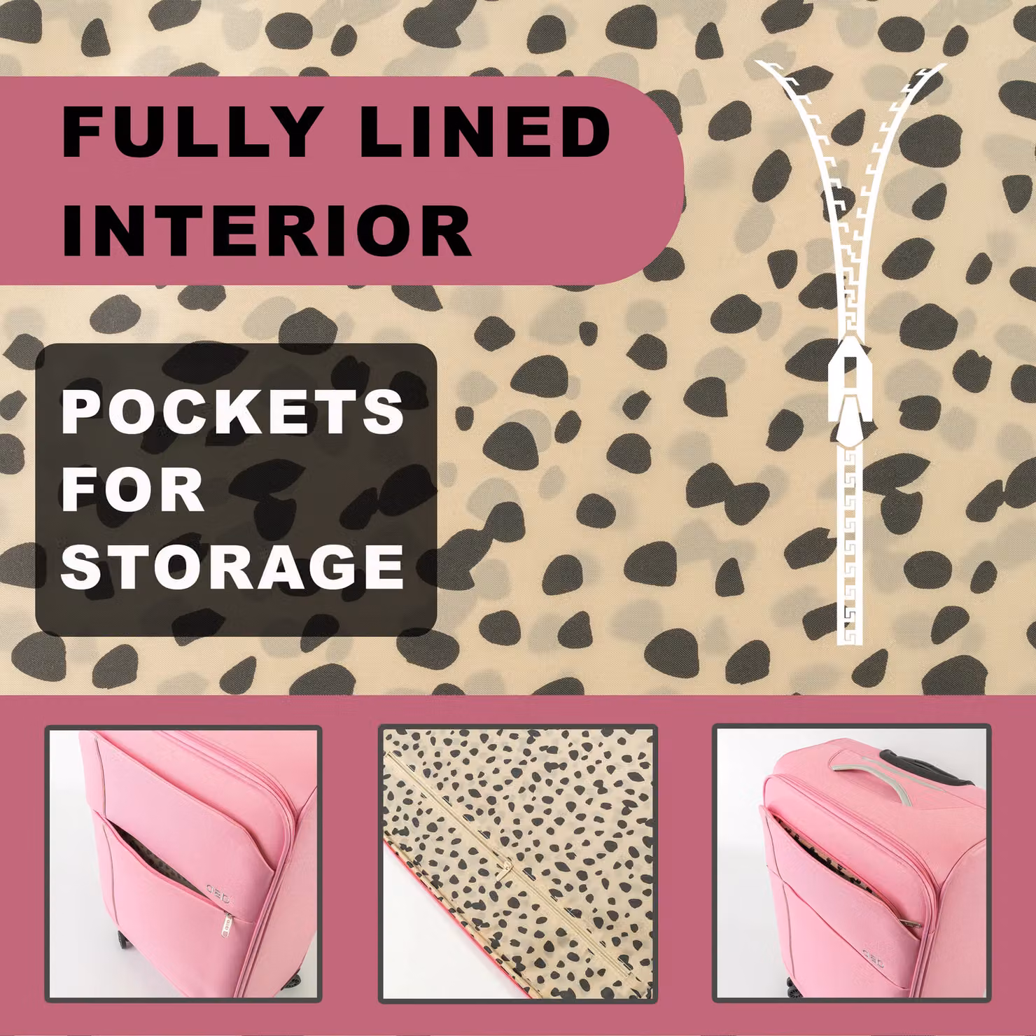 A2B Odyssey 4 Piece Soft Sided Lightweight Suitcase Set in Pink – 6