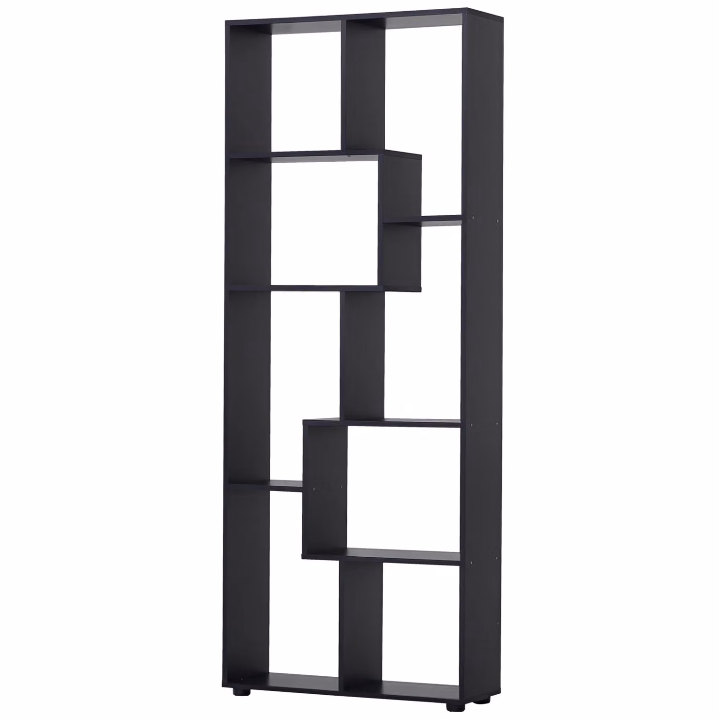 HOMCOM 8-Shelf Black MDF Bookcase – 2