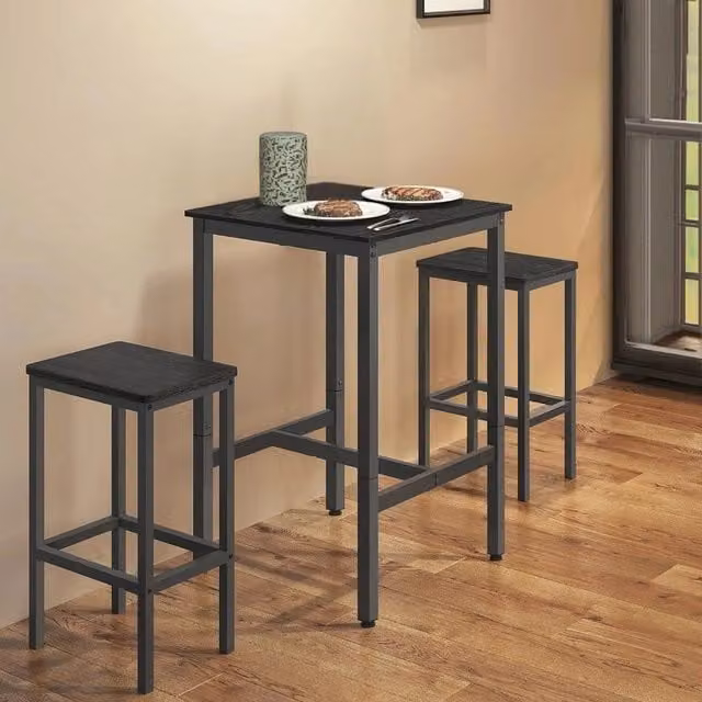VASAGLE Industrial Square Bar Table in Black – 1