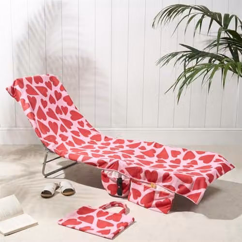 OHS Microfibre Quick-Dry Absorbent Beach Towel in Pink, W 75 cm x L 215 cm