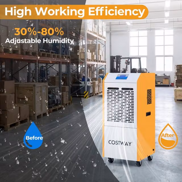 Costway Commercial Dehumidifier with Pump, White
