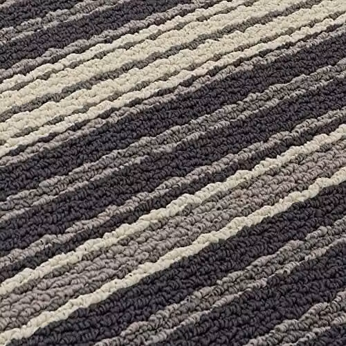 JVL Hubble Striped Machine Washable Latex Backed Doormat, Dusk, W: 40 cm, D: 70 cm – 4