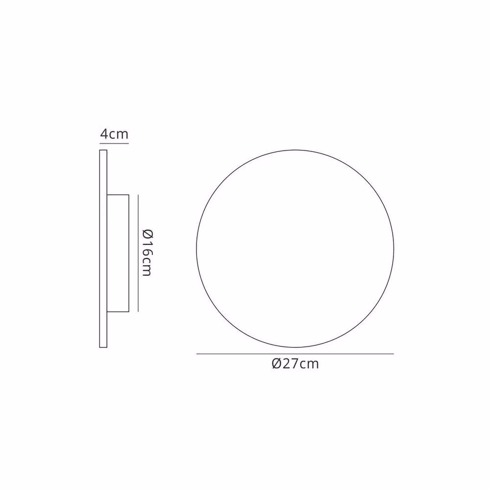 Netlighting Fusion Round LED Wall Light, Silver, Diameter: 27 cm, 16W, 3000K, 1260lm – 2