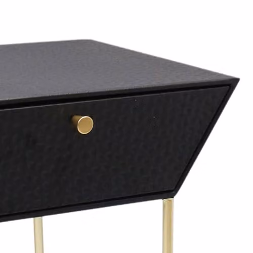 Core Products Apollo 1-Drawer Metal Bedside Cabinet in Black and Gold, W/D/H: 34.5 x 46.0 x 57.5 cm – 4