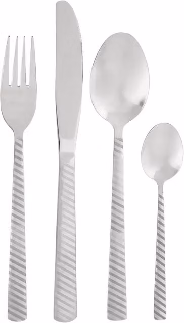 Orsina Avie Candy 16 Piece Polished Silver Stainless Steel Cutlery Set