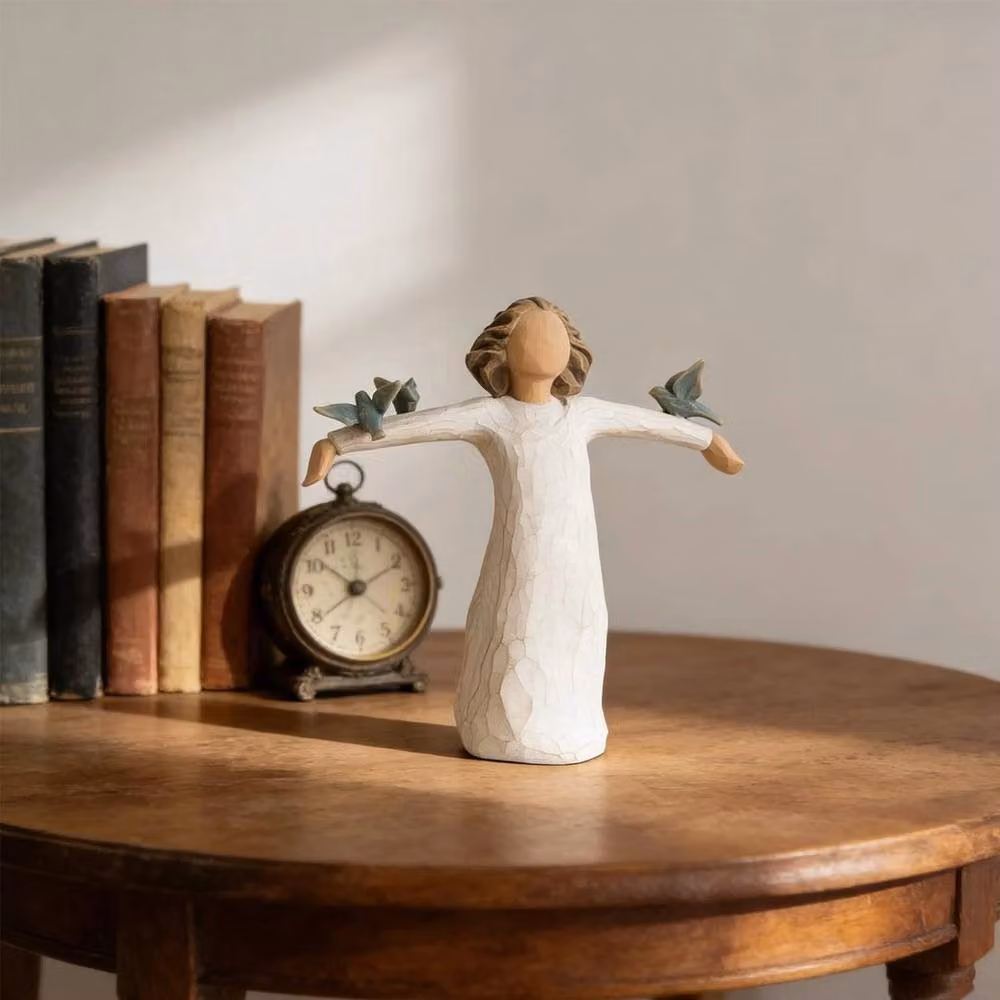 NESTLUNE Guardian Angel Ceramic Tabletop Ornament in White, W: 100 cm, D: 60 cm – 3
