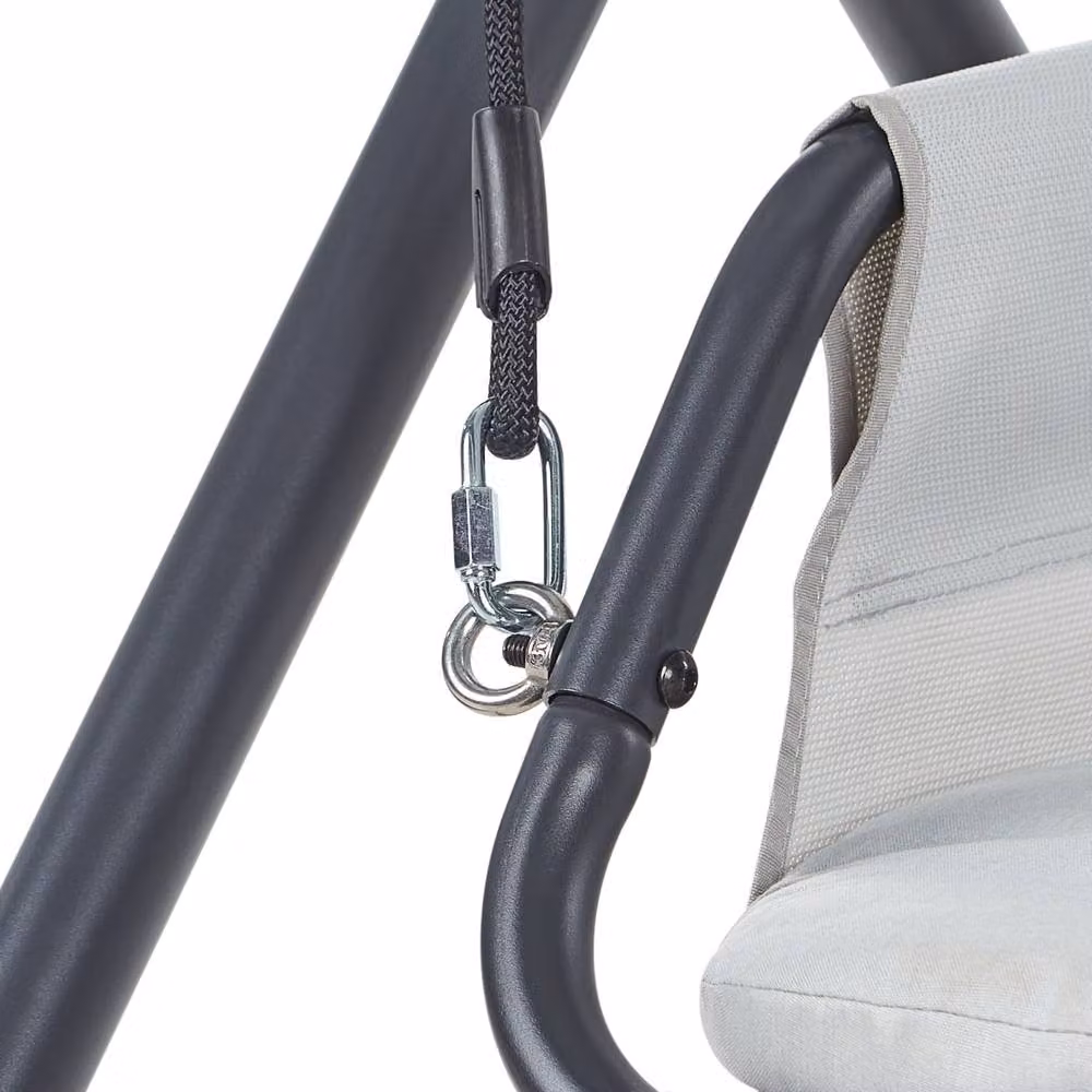 Wyld and Coco 1-Seater Patio Swing in Grey with Metal Frame – 3