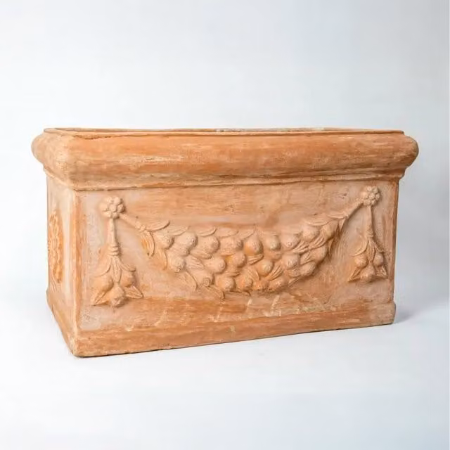 Primrose Orange Terracotta Ornamental Garden Trough Planter