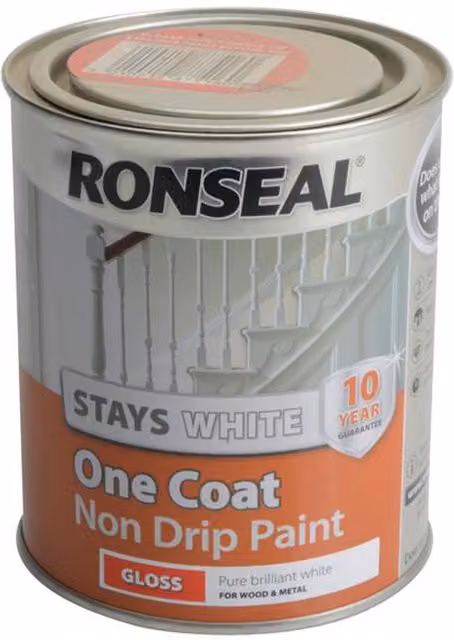 Ronseal Gloss Wood Paint, White, 0.75 l – 2