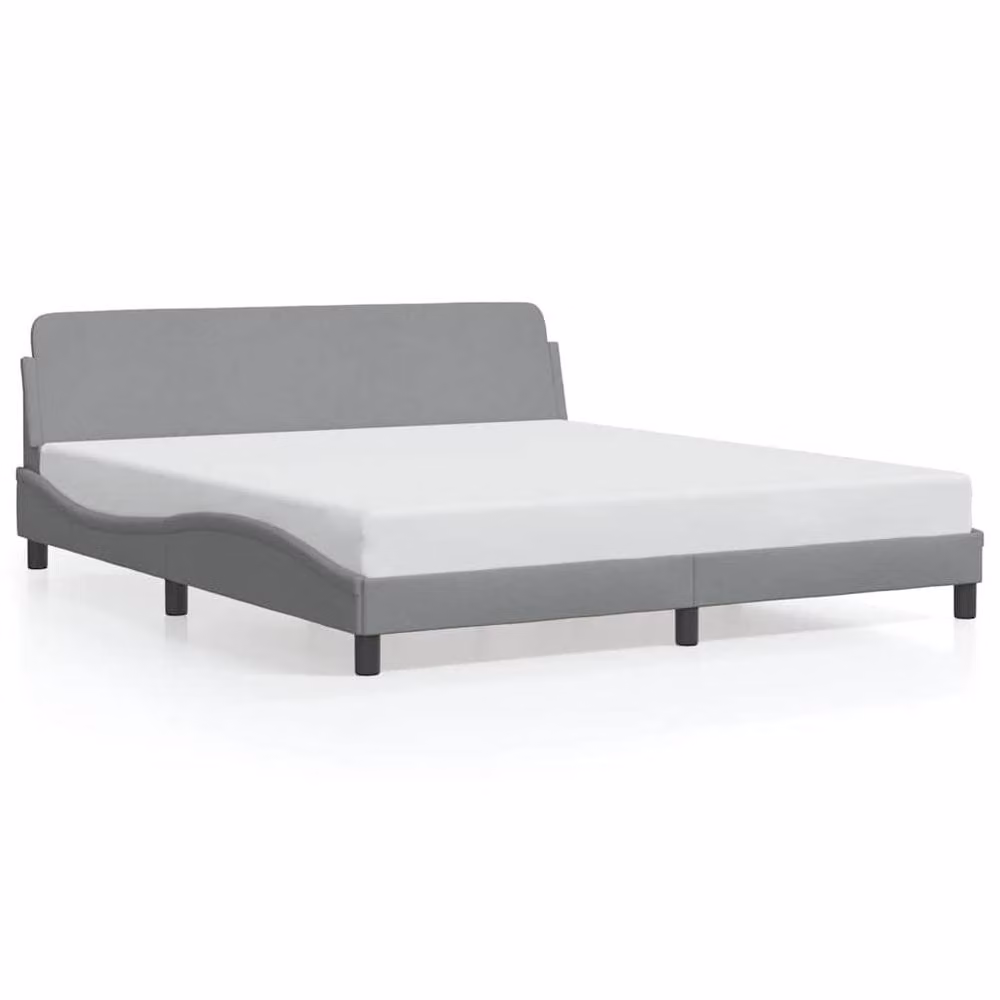 Berkfield Home Dover Upholstered Fabric Bed Frame, Light Grey, W/D/H: 180 x 200 cm – 2