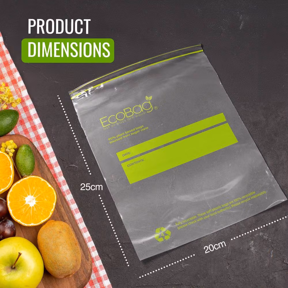 Ecobag 30 Pack Reusable Freezer and Sandwich Bags, 2.5 Litre, Transparent – 2
