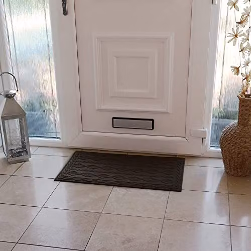 JVL Knit Rubber Backed Indoor Doormat, Brown, W: 45 cm, D: 75 cm – 6