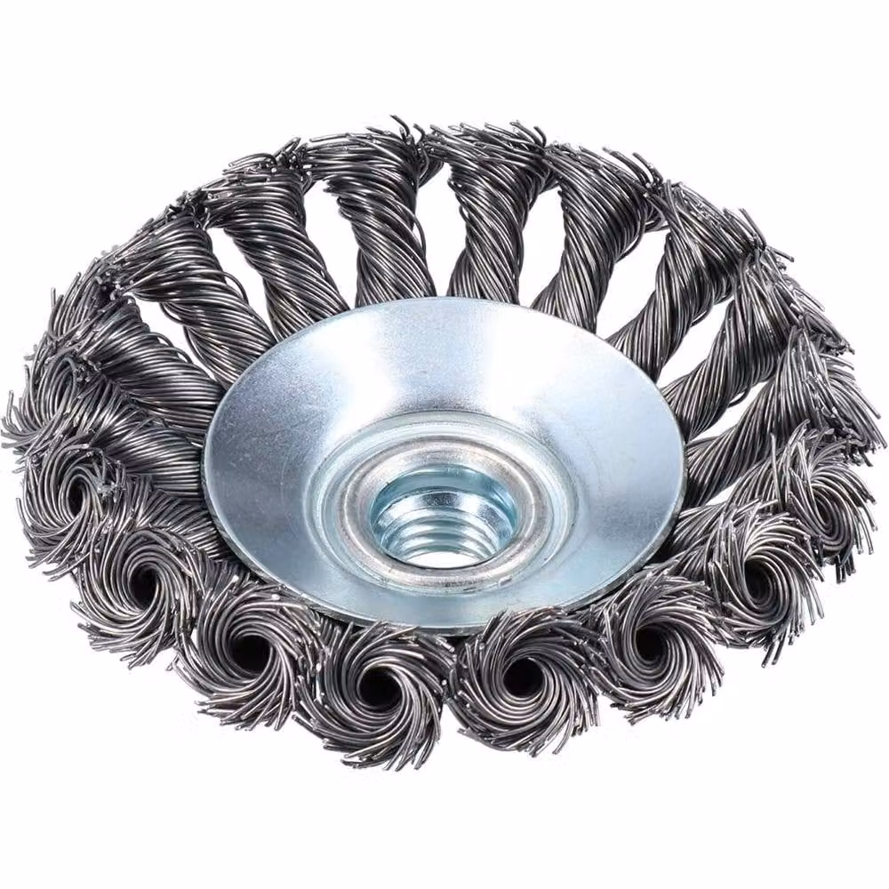 NESTLUNE Single Twist Knot Wire Brush Wheel, 115mm, Silver – 2