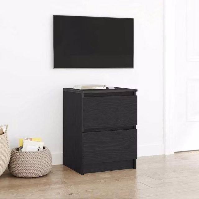 Berkfield Home Modern Black Matt TV Cabinet in MDF, W/D/H: 40 x 35 x 54 cm – 1