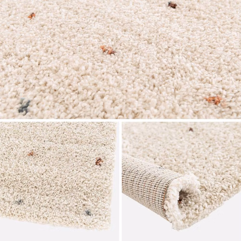 sweeek Children's Polka Dot Rug in Cream and Multicolour, W/D/H: 120 x 170 x 1 cm – 2