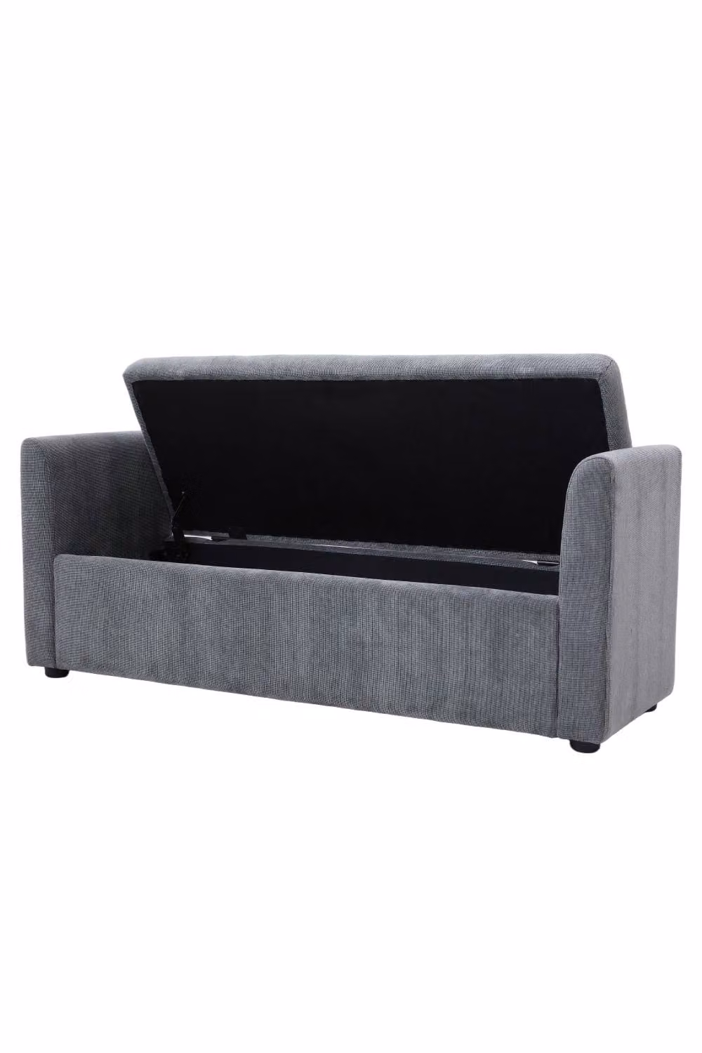 Living and Home Grey Upholstered Storage Bench with 2 Pillows – 2