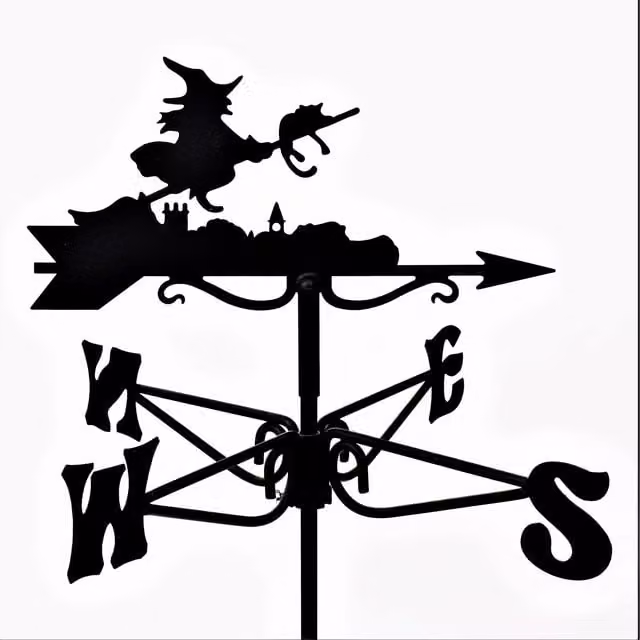 Espira Witch Mini Metal Weathervane in Black
