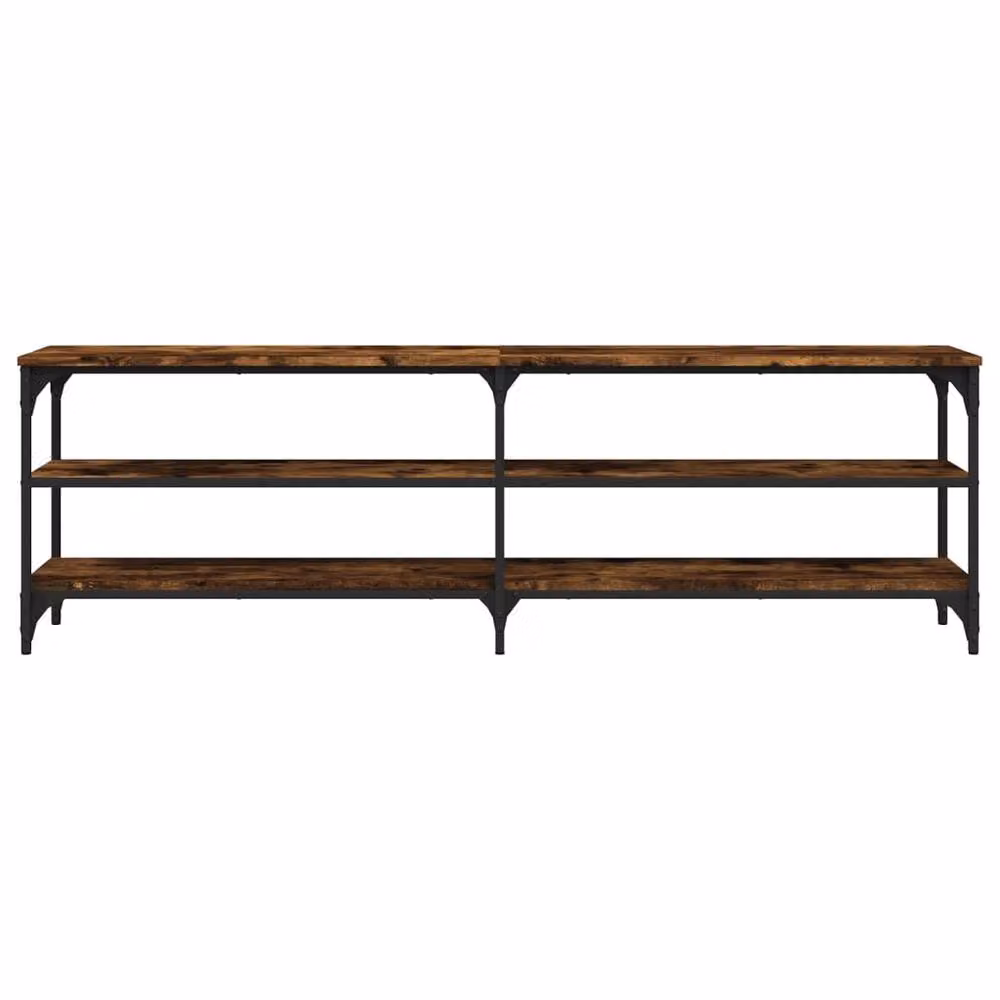 Berkfield Home Industrial TV Cabinet in Smoked Oak and Brown, W/D/H: 160 x 30 x 50 cm – 4