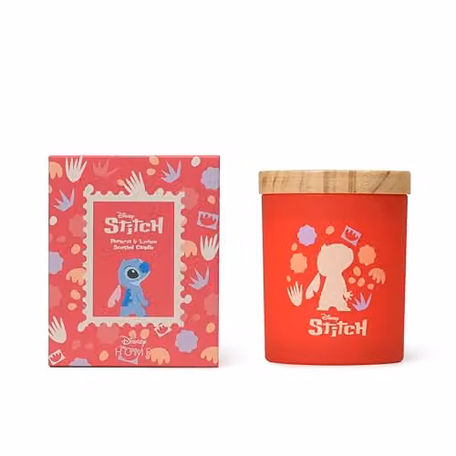 Disney Stitch Inspired Pink Plumeria and Lychee Scented Candle, 213g