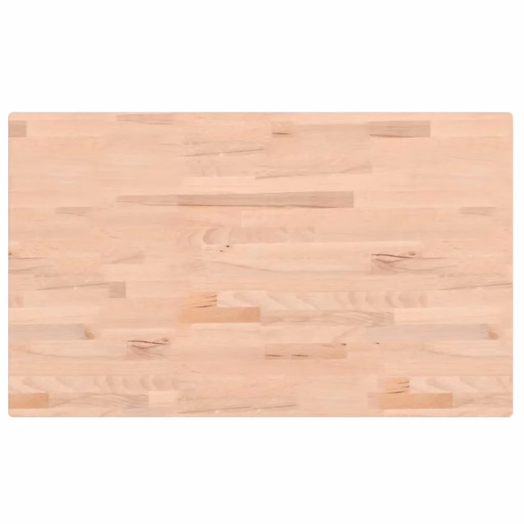 Berkfield Home Solid Wood Beech Bathroom Countertop, Brown, W: 100 cm, D: 60 cm, H: 2.5 cm