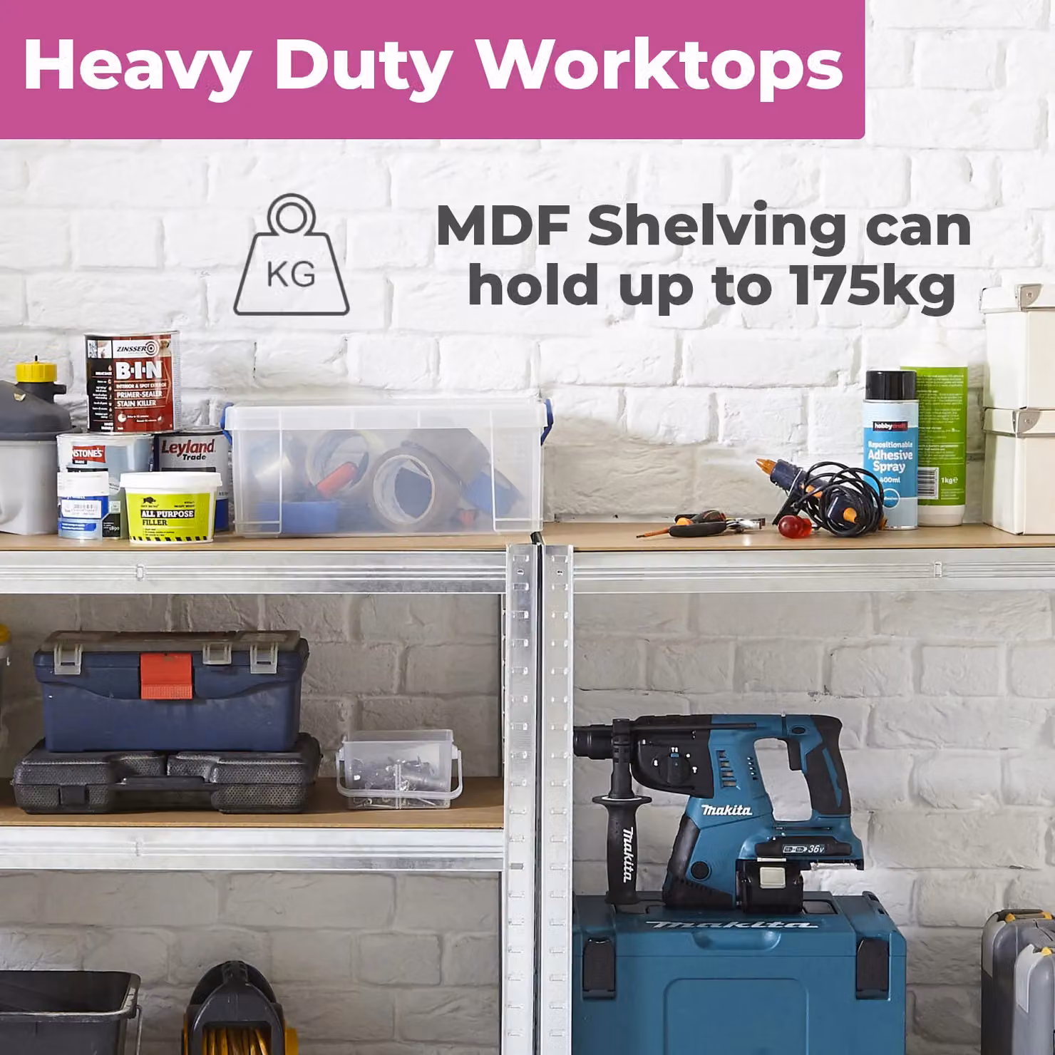 Neo 5 Tier Silver Metal and MDF Freestanding Shelving Unit with Adjustable Shelves, H x W x D: 180 x 90 x 40 cm – 2