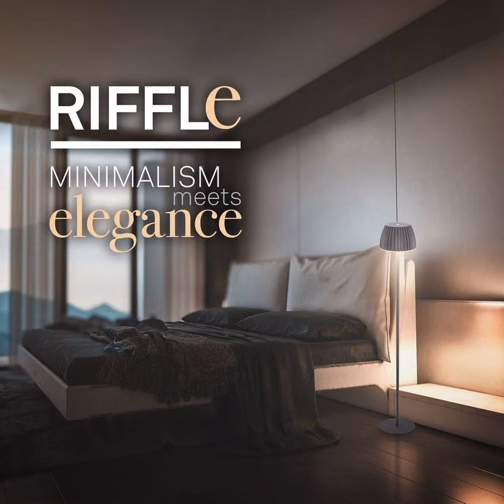 Briloner Riffle Dimmable Rechargeable USB-C LED Floor Lamp in Black – 3