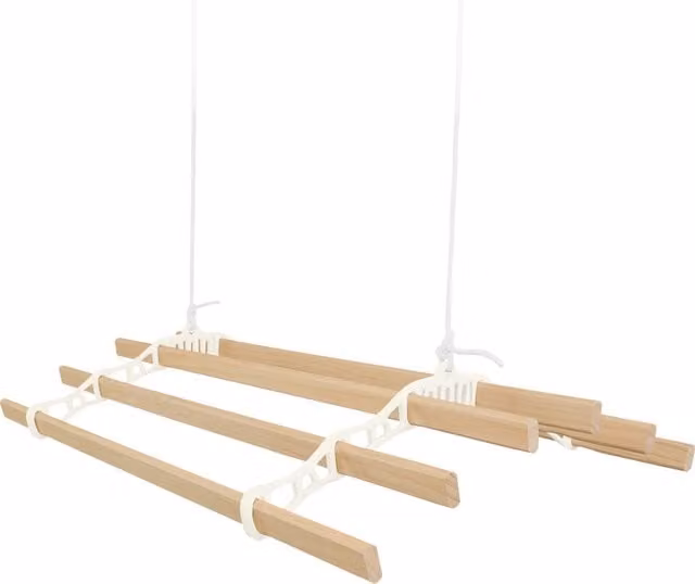 Monster Shop Victorian 6 Lath Ceiling Pulley Clothes Airer in Ivory, White or Beige, W: 120 cm