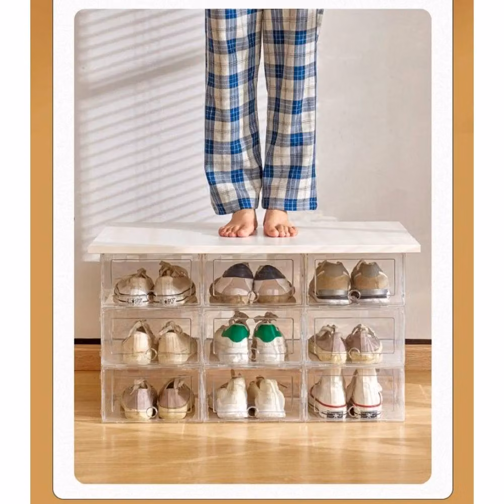 EONLION 6 Pack Transparent Hard Plastic Shoe Storage Boxes in Clear – 2