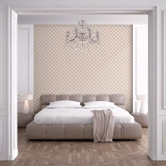 Debona Fabric Touch Geometric Wallpaper in Cream, Beige and Yellow