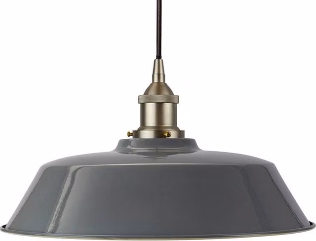 SE Home Chancery Round Pendant Light in French Grey, Black and Brushed Chrome