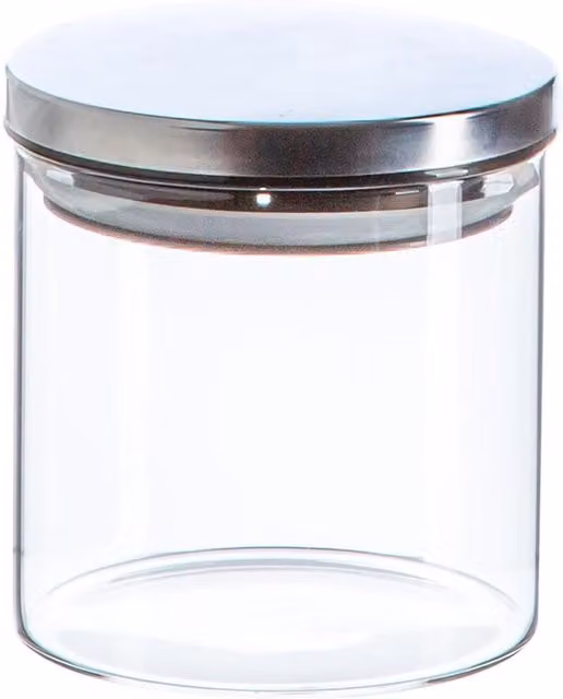Argon Tableware Scandi Storage Jar with Silver Metallic Screw Lid, 550ml