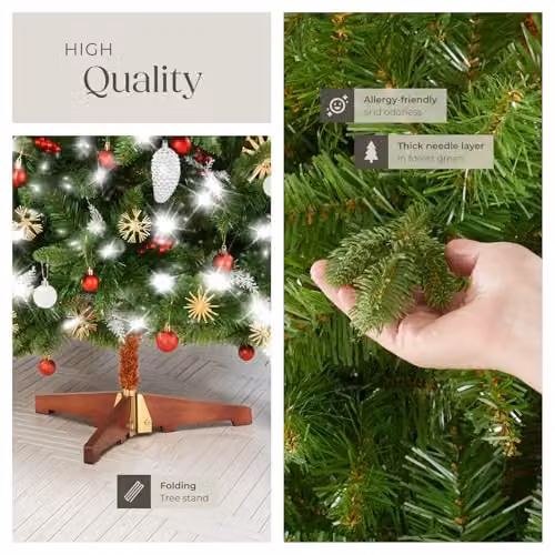 tectake Cupid Artificial Christmas Tree in Green, Height: 180 cm – 5