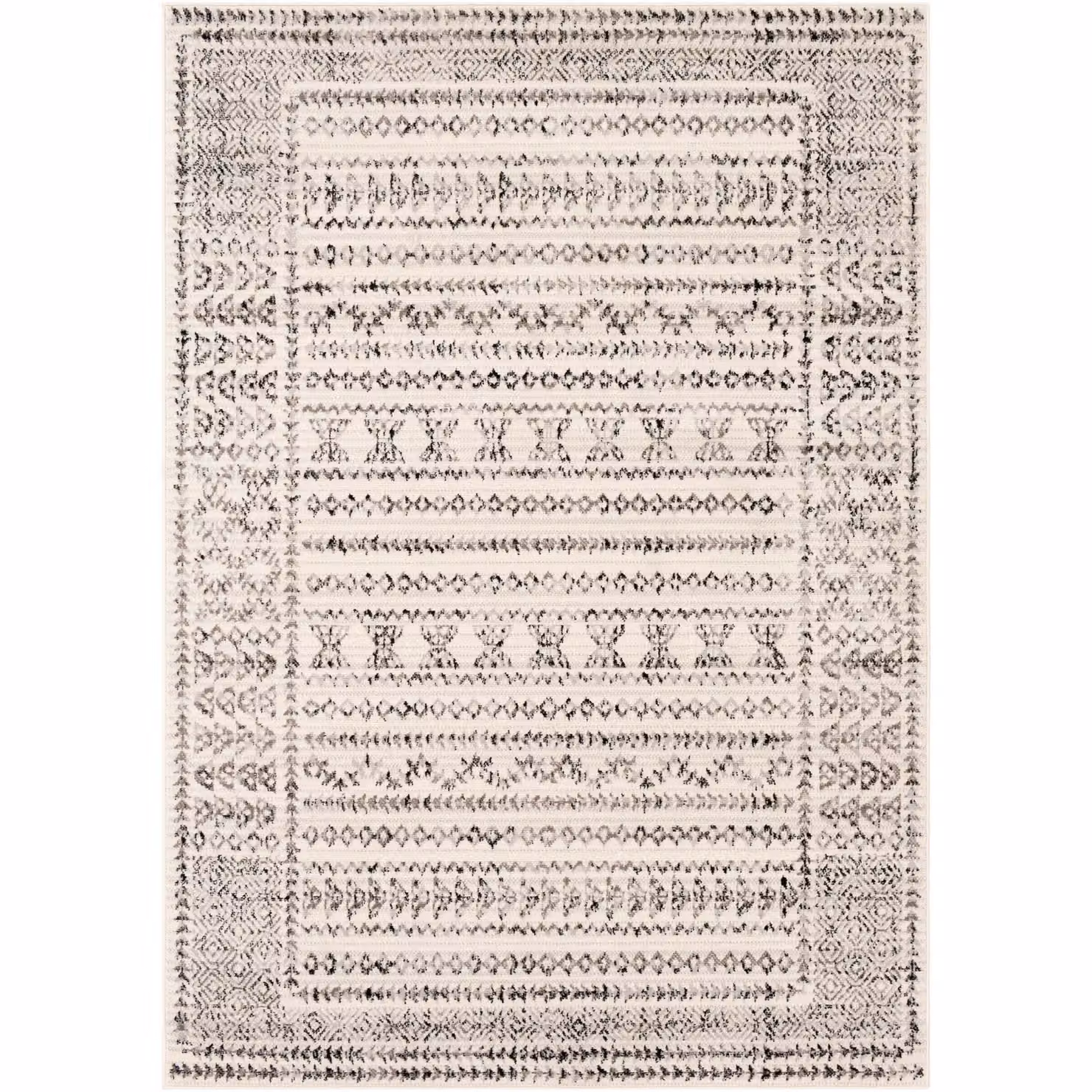Livabliss Pisa Geometric Machine Woven Rug in Grey, White and Black, W/D/H: 200 x 275 cm – 2