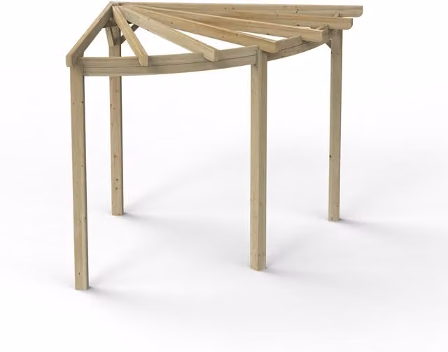 Forest Garden Premium 90 Degree Radial Wood Pergola in Brown
