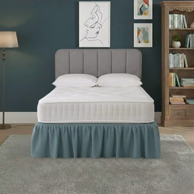 Snug City Super King Polycotton Divan Bed Base Valance Sheet in Duck Egg Blue – 1