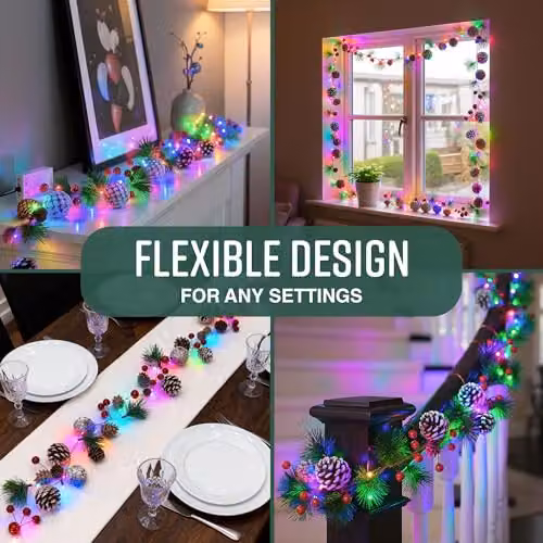 Globrite Multi-Coloured LED Christmas Garland with 20 Lights – 7