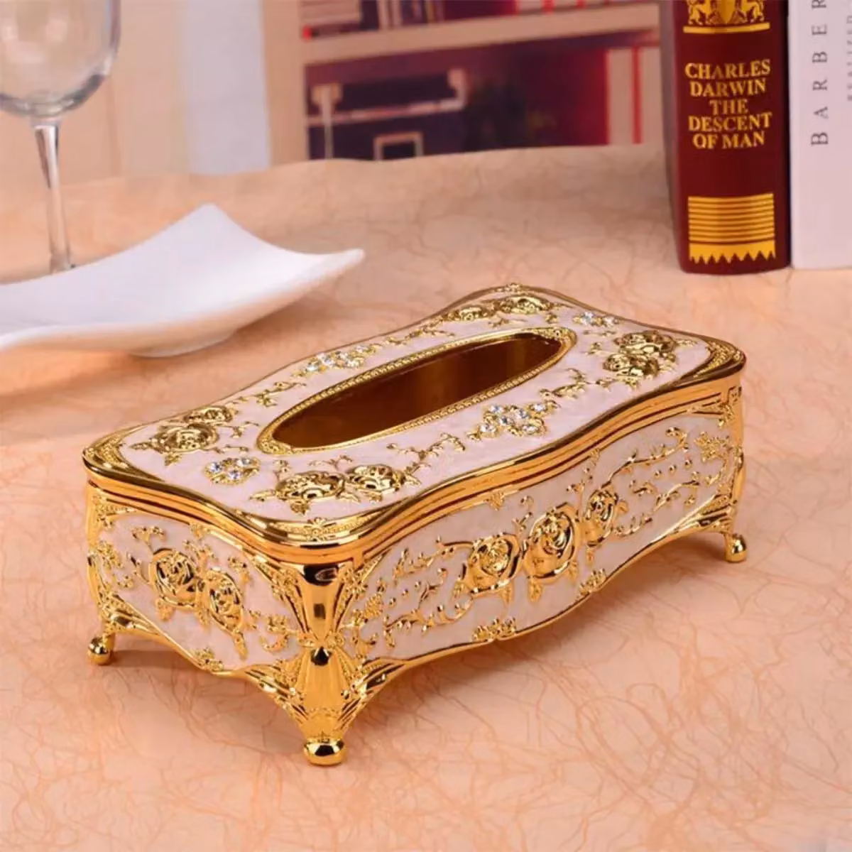 Smartbies Vintage Tissue Box Cover and Napkin Holder in Gold – 3