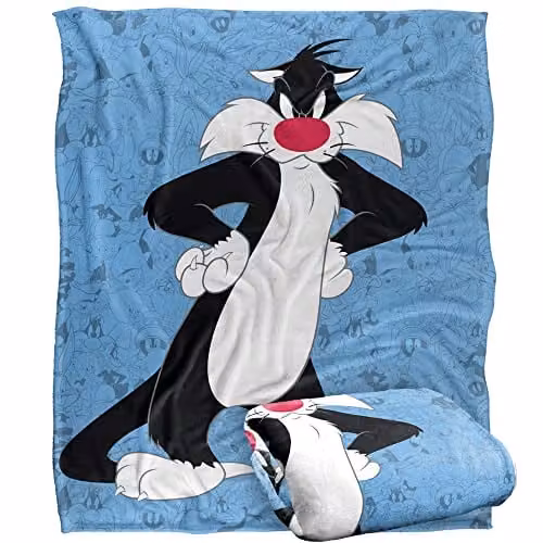 Warner Brothers Looney Tunes Fluffy Fleece Throw Blanket, Multicolour and White, W/D/H: 152 x 127 x 1 cm – 1