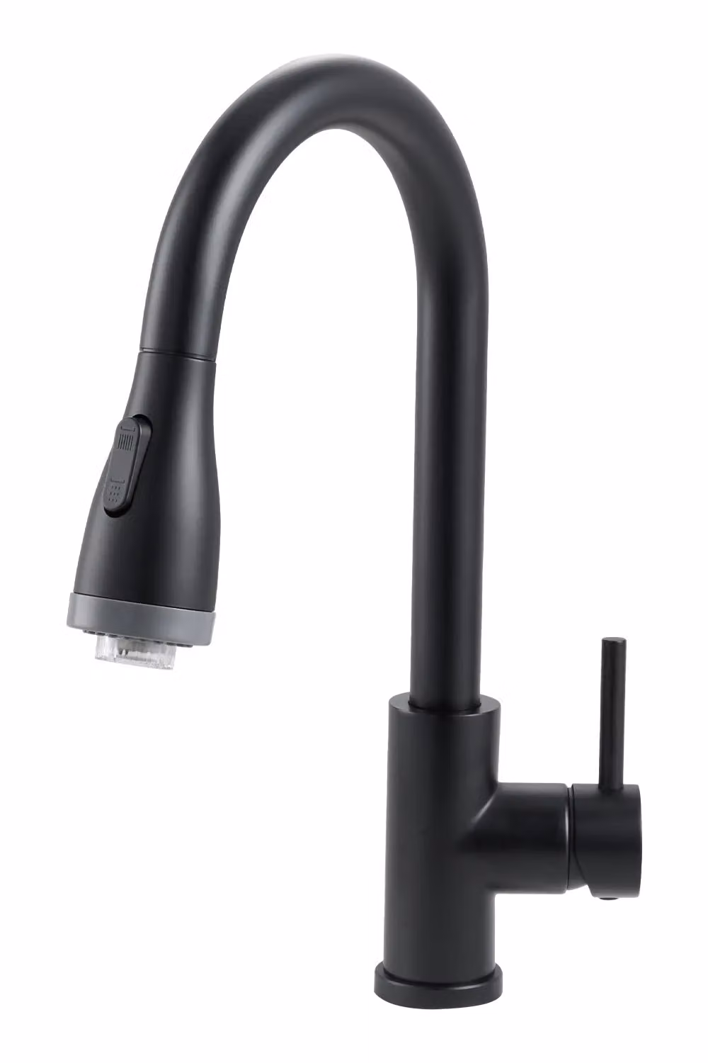 Living and Home 304 Stainless Steel Kitchen Faucet with LED Light in Matt Black featuring Pull Out and Swivel Spout – 7
