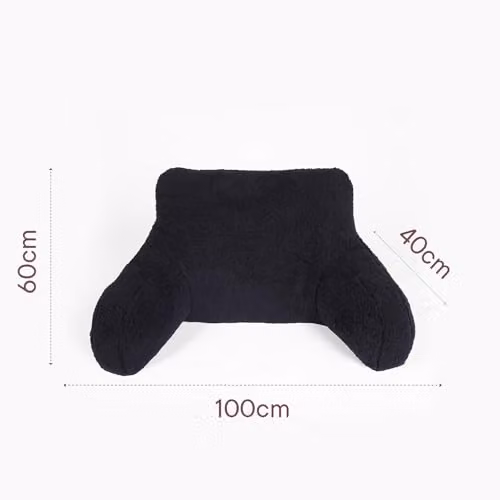 OHS Teddy Fleece Reading Pillow with Arms for Adults in Black W/D/H: 60 x 40 x 60 cm – 4