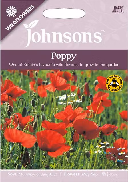 Johnsons Red Wildflower Poppy Ornamental Garden Seeds
