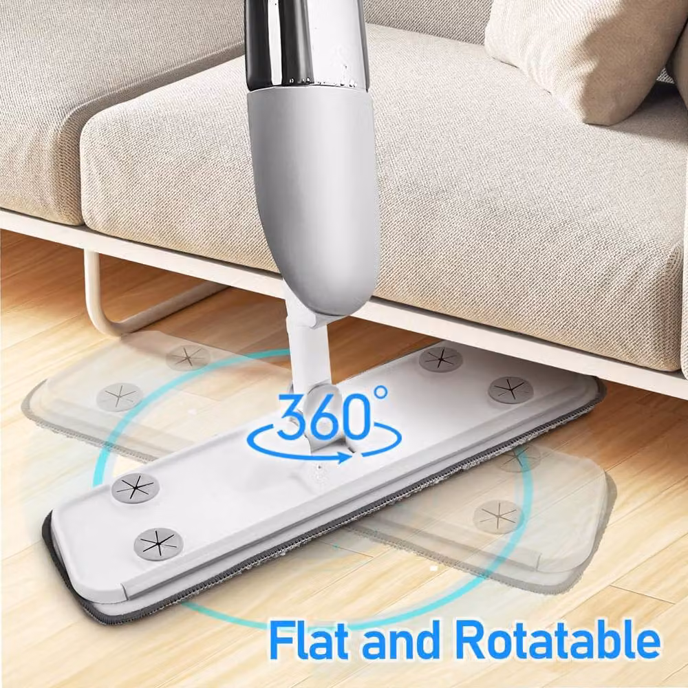 SPETLEK Spray Mop for Floor Cleaning in White and Grey with 5 Reusable Microfibre Pads – 2